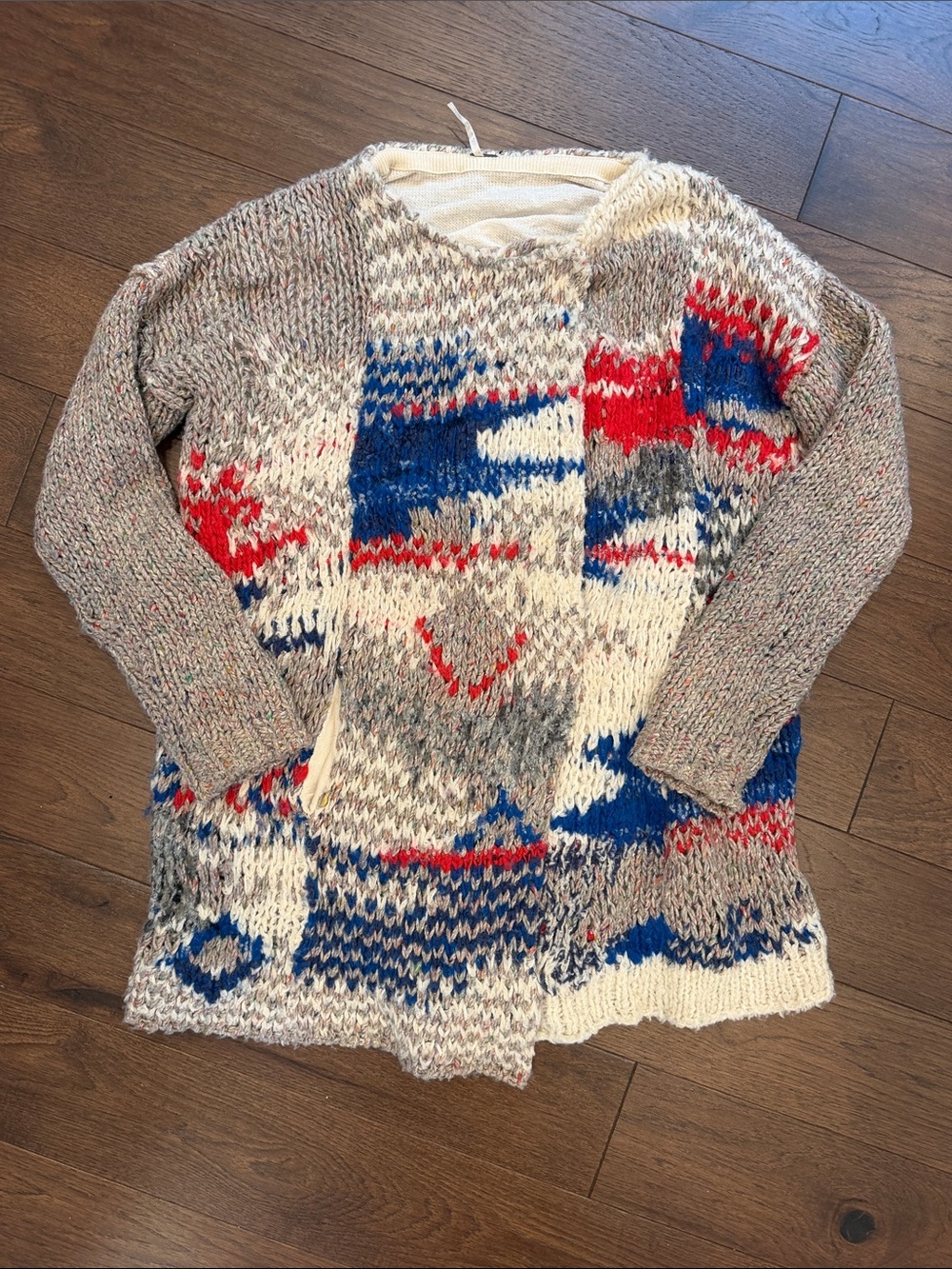 Free People Oversized Sweater Knit Wool Alpaca Cardigan Lined Small - C65-025